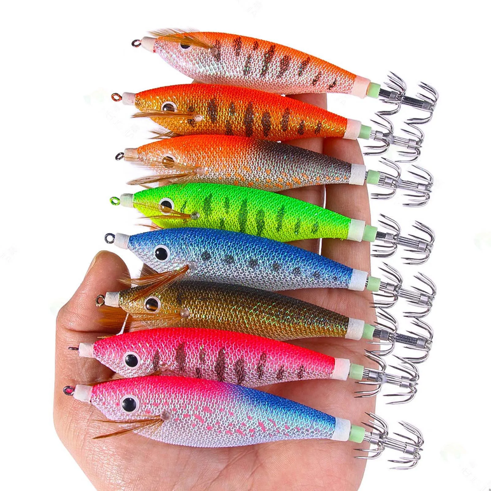 Señuelos para calamar y pulpo de madera luminosos Free Fisher - imagen 5