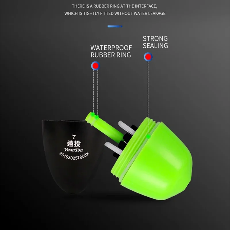 Bobber Flotadores de Pesca Luminosos Impermeables Rojo y Verde - imagen 2