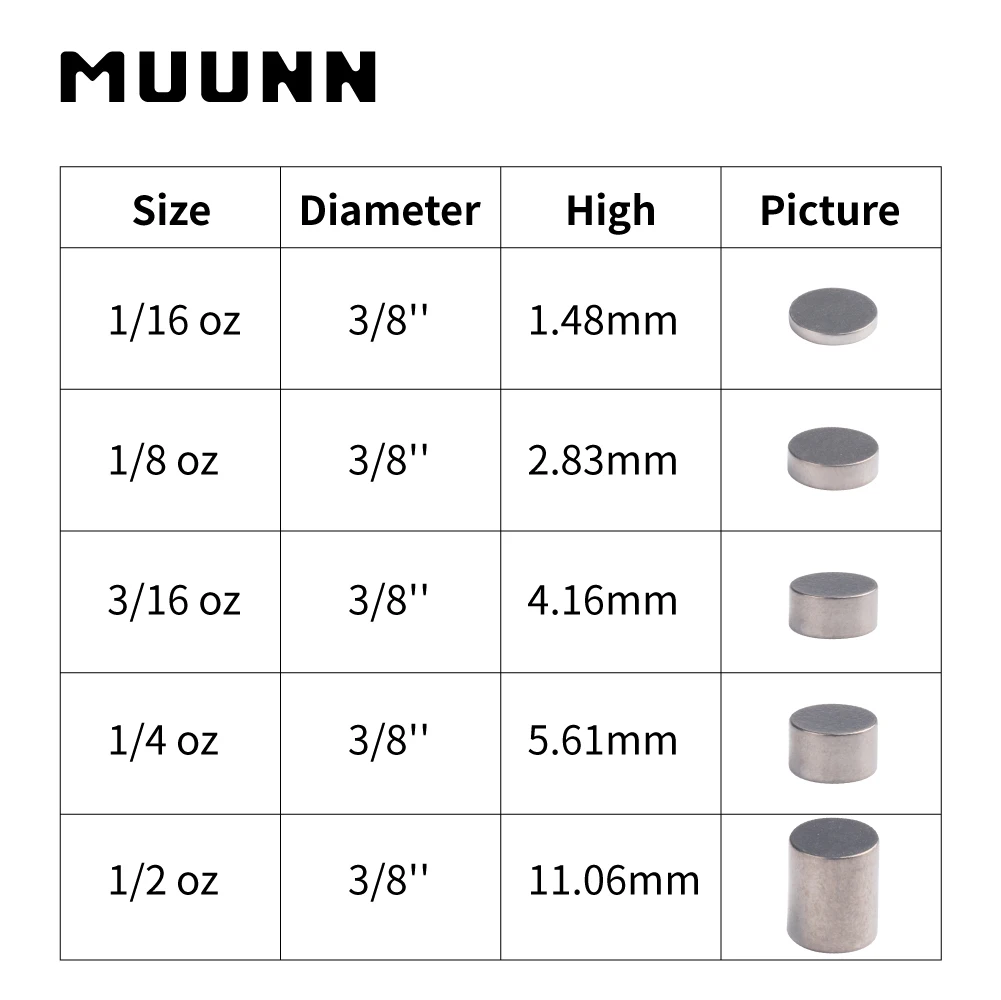 MUUNN Pesas Cilíndricas de Tungsteno – Alta densidad - imagen 5