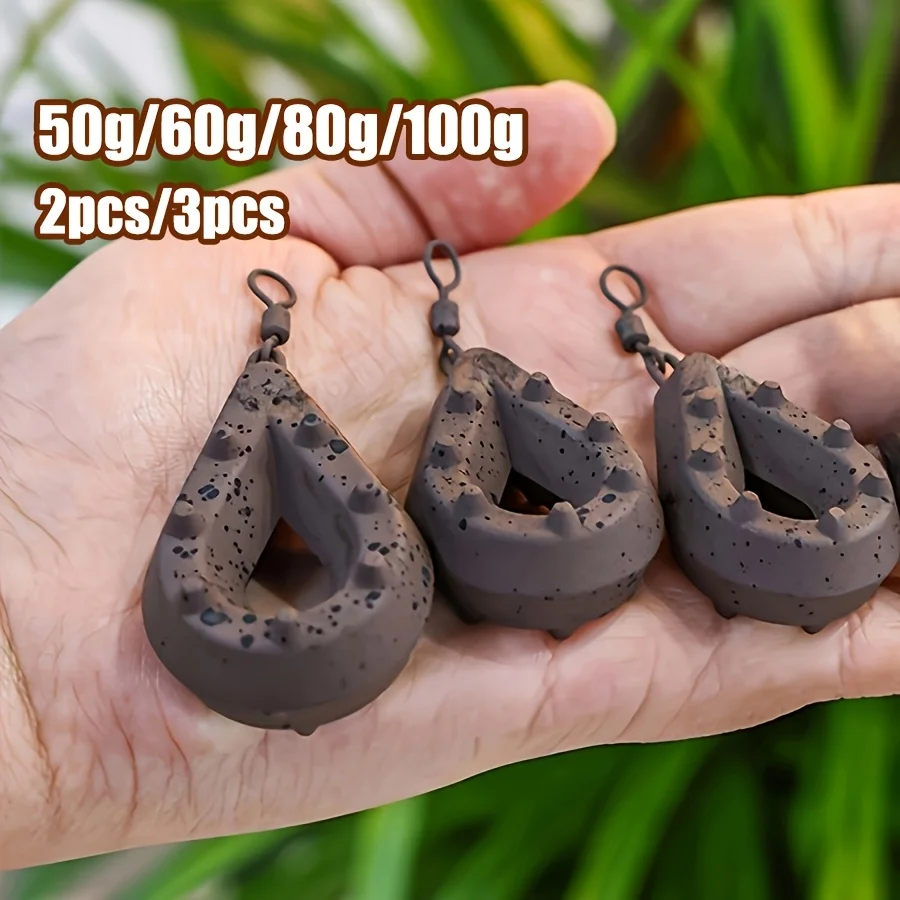 Pesas de plomo para pesca de carpa con plomos giratorios y anillo texturizado