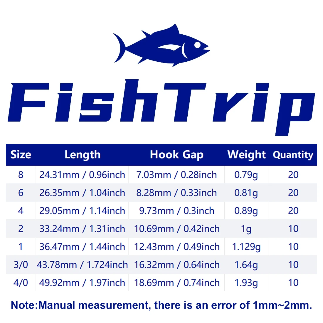 FishTrip Anzuelos de gusano de gran separacion para vinilo suave - imagen 5