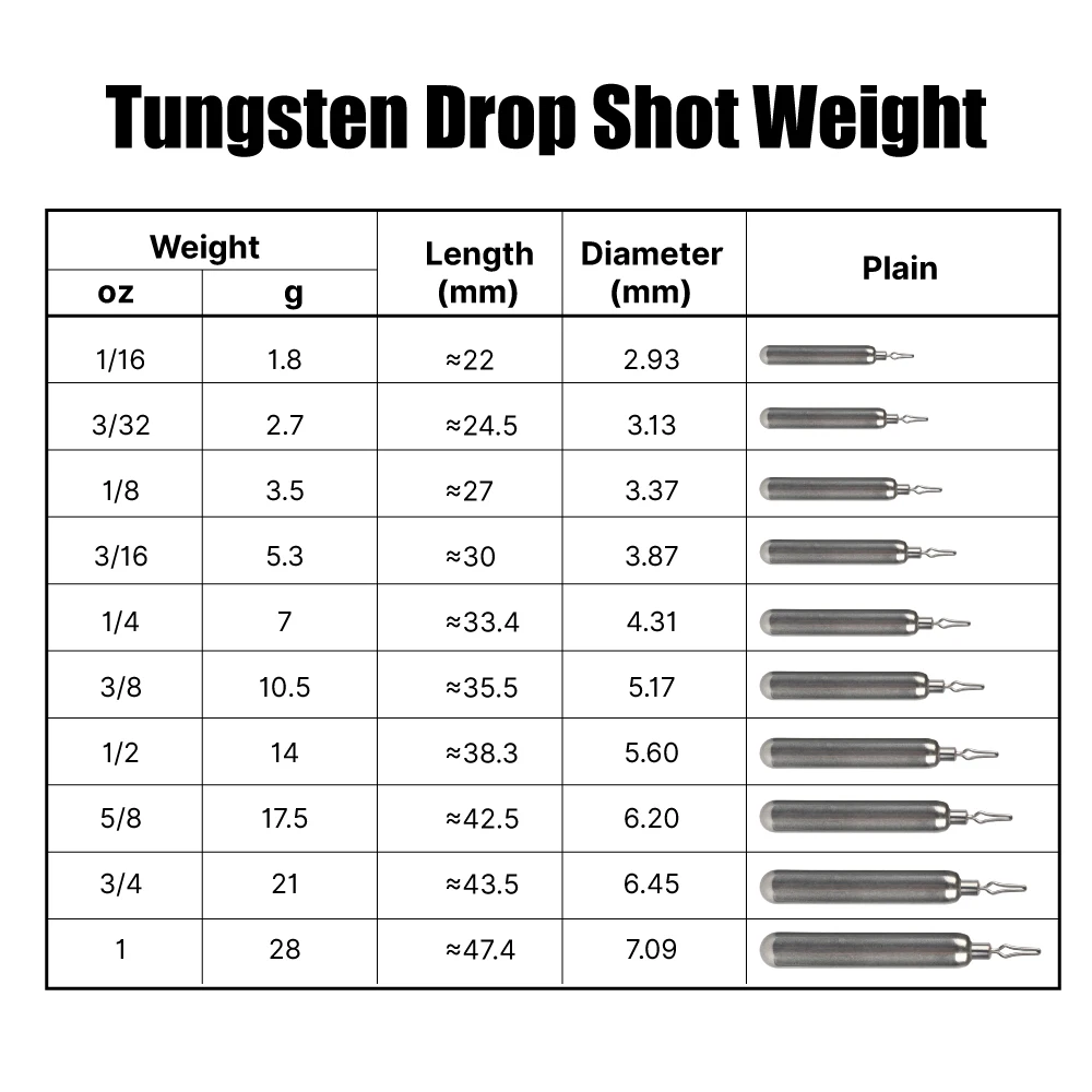 Plomos Drop Shot Tungsteno forma gota de lluvia - imagen 5