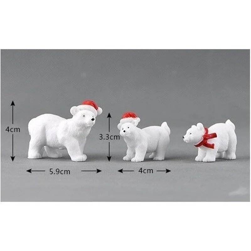 Conjunto 3 MiniOsos Polares de Resina – FigurasDecorativas Jardín Navideño DIY - imagen 4