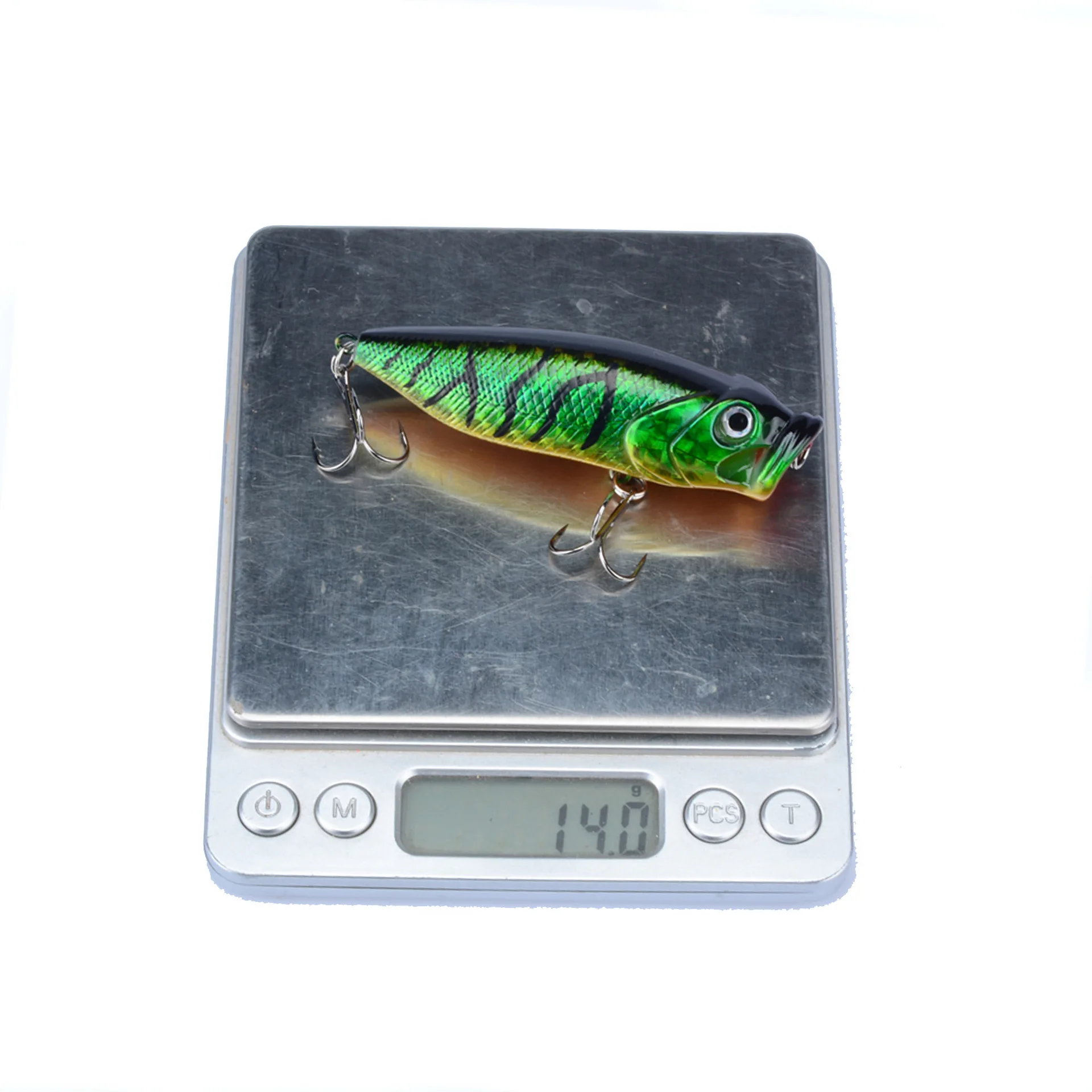 Popper de superficie Crankbait Wobbler duro con ojos 3D - imagen 5