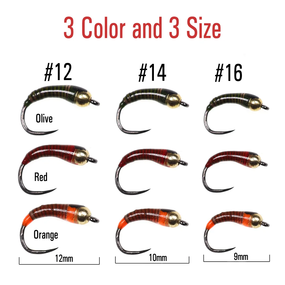 Variedad de tonos en ninfa estilo caddis