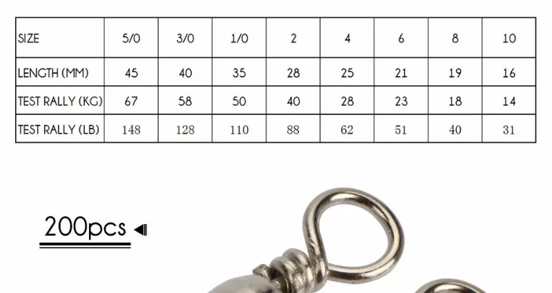 Barrel swivel en uso con anzuelo tamaño 6