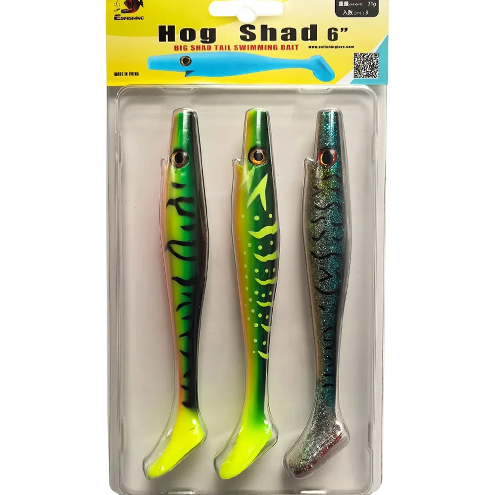 ESFISHING Señuelo tipo Hog Shad Swimbait mar y carpa - imagen 3