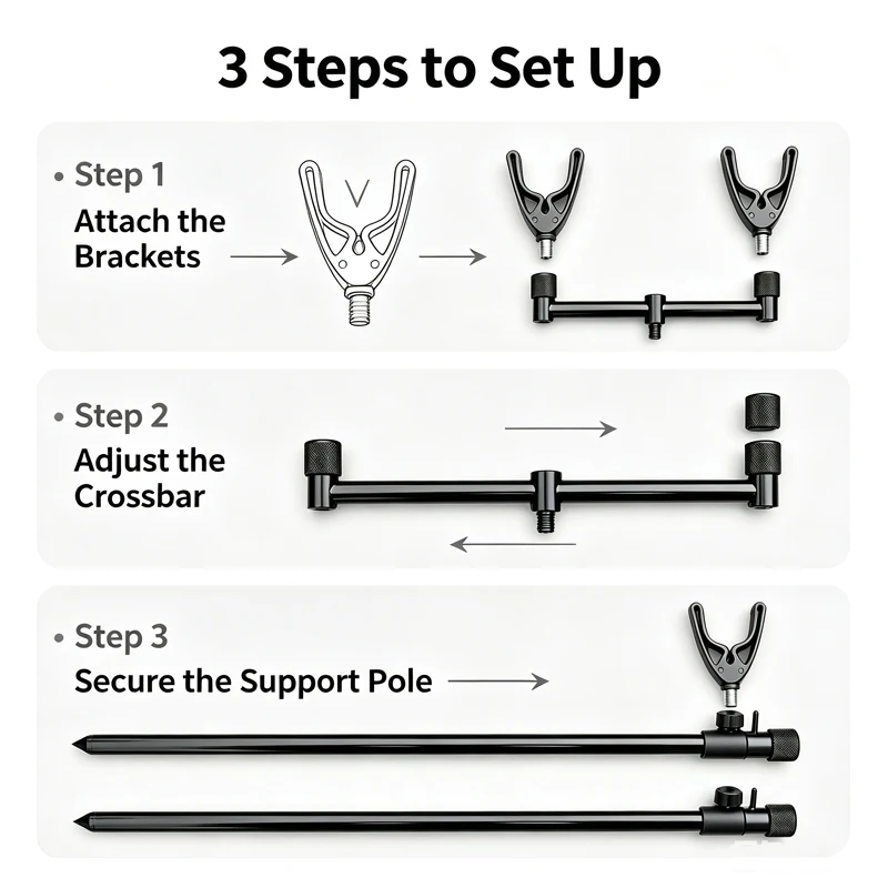 Soporte para cañas de carpa ajustable trípode de aluminio