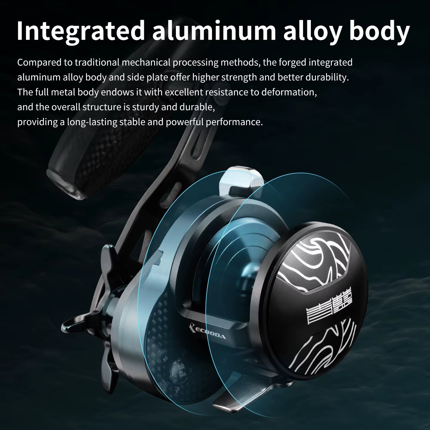 Carrete Baitcasting Ecooda Redondo de Aluminio para Jigging - imagen 4