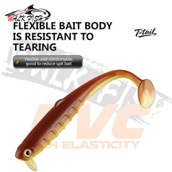 WALK FISH Señuelo swimbait cola en T para lucio, vinilo PVC