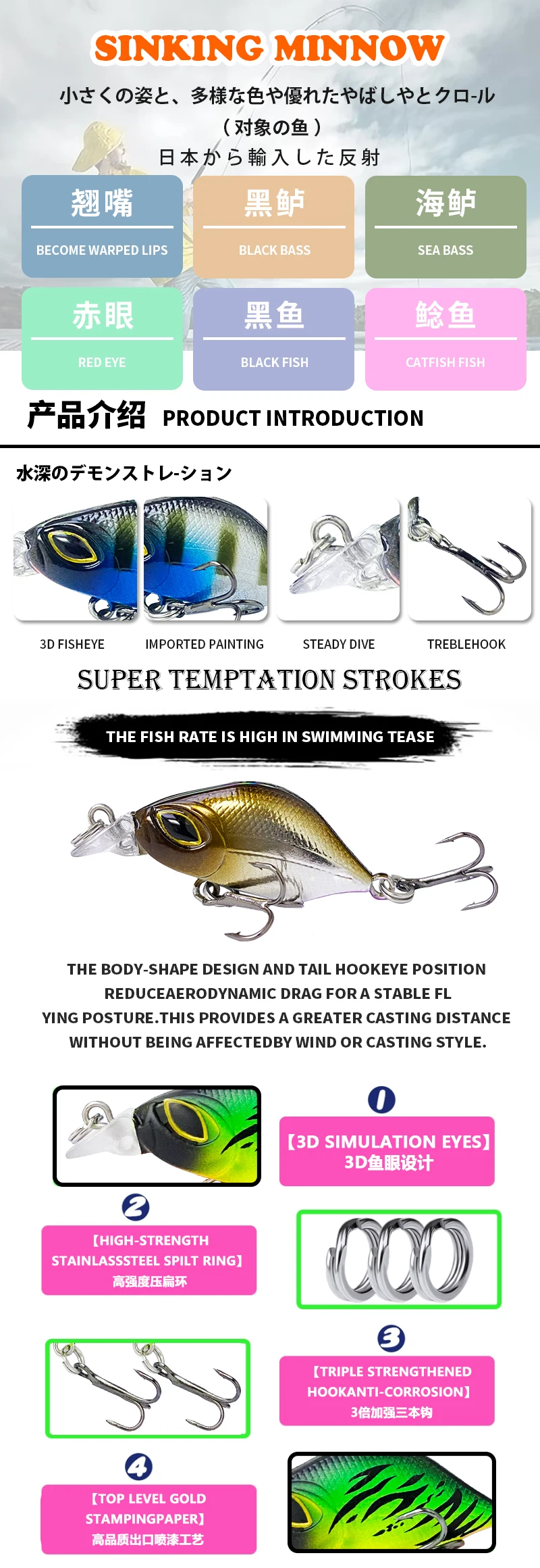 Mini crankbait para pesca de agua dulce