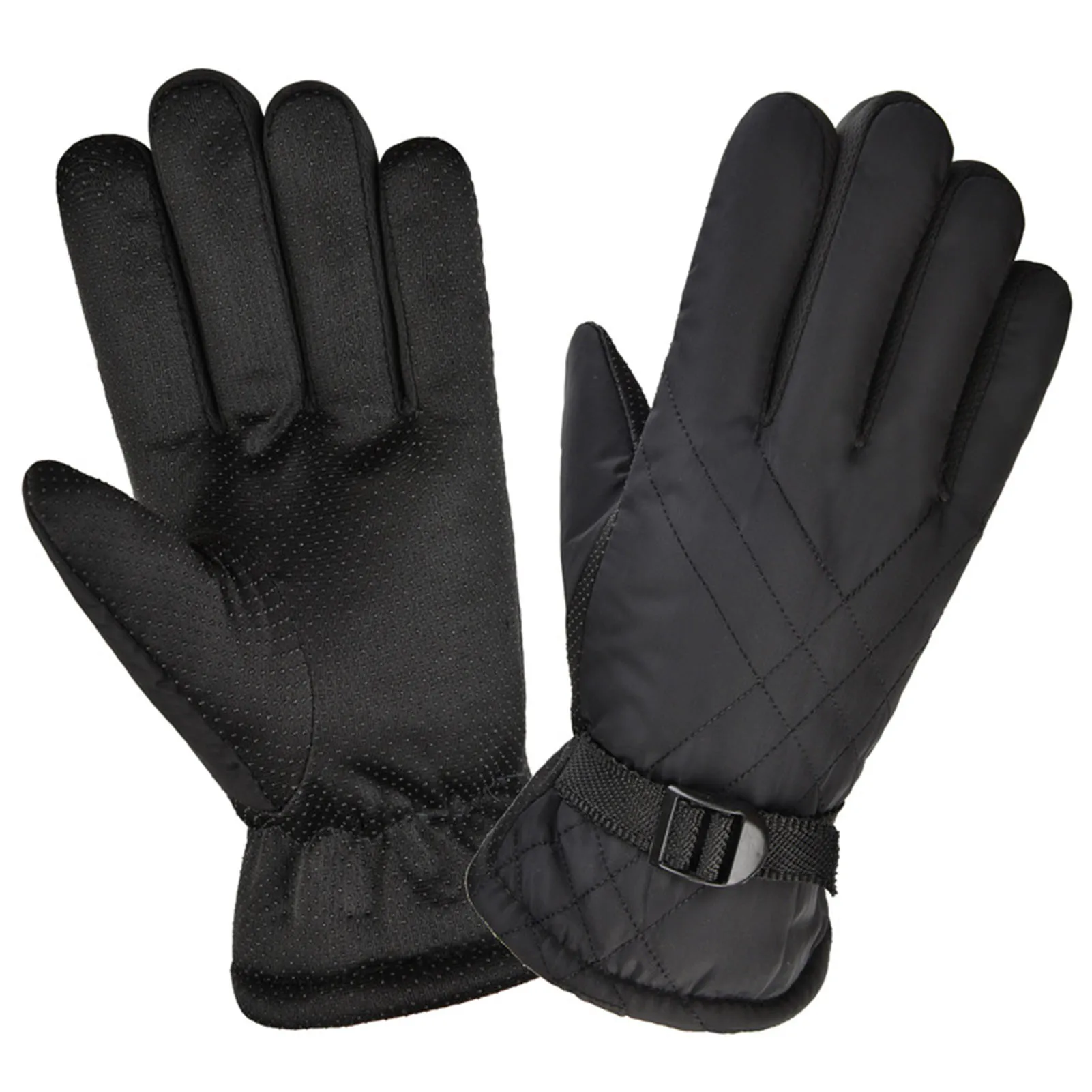 Guantes térmicos de invierno a prueba de viento con felpa cálida - imagen 3