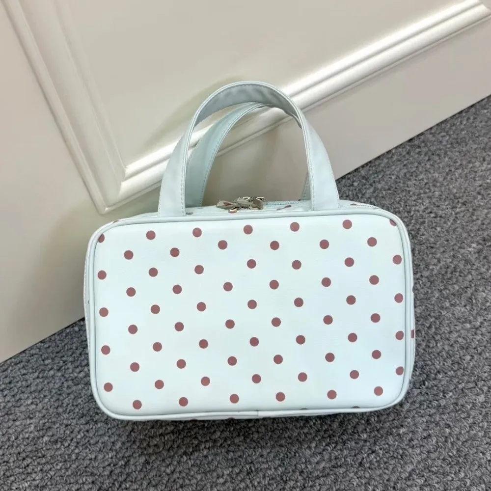 Bolsa de aseo multicapa con PU y asa, diseño de puntos - imagen 2