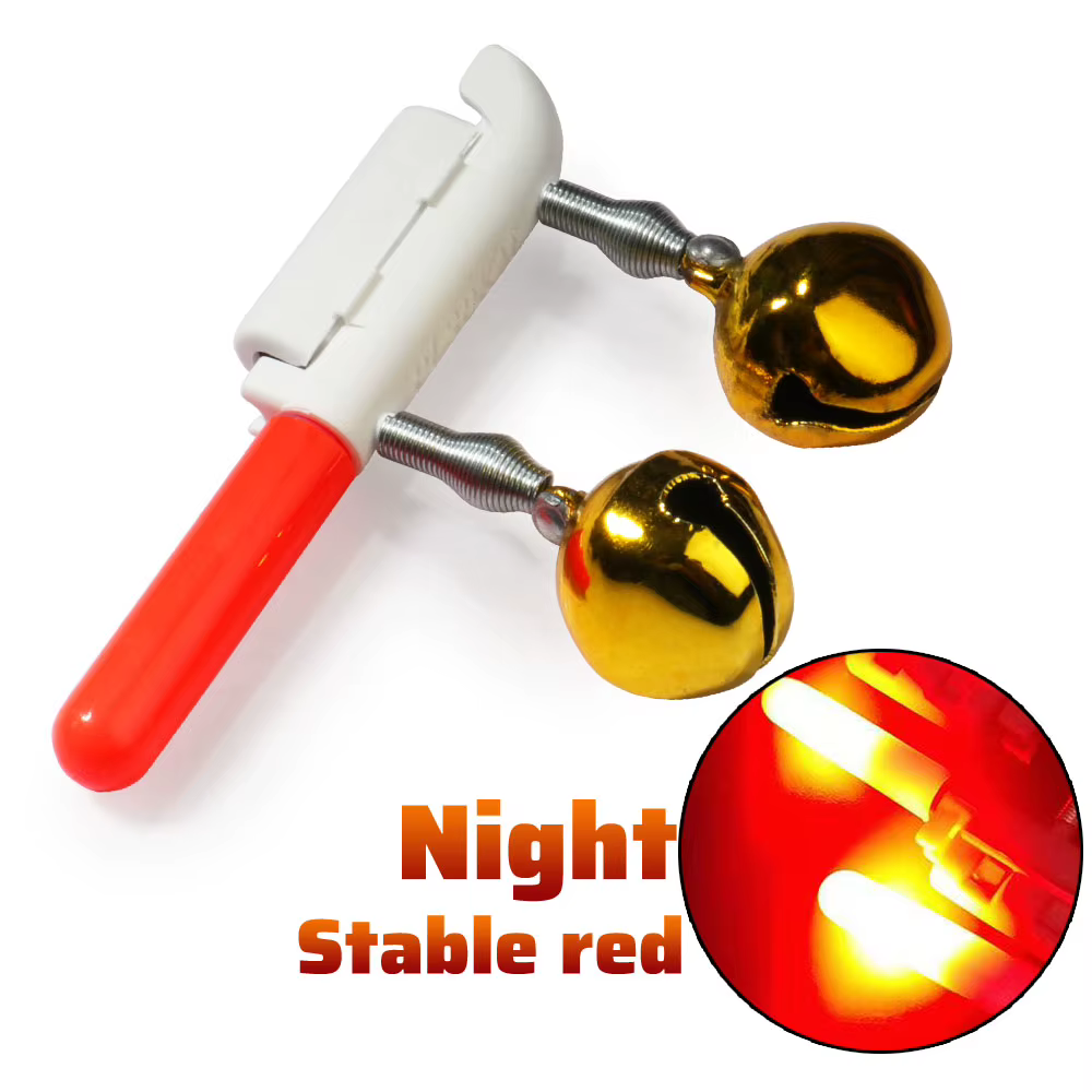CR425 Alarma de picada con doble campana y luz LED USB para pesca - imagen 4