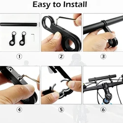 Soporte extensible para luz delantera de aluminio para manillar de bicicleta