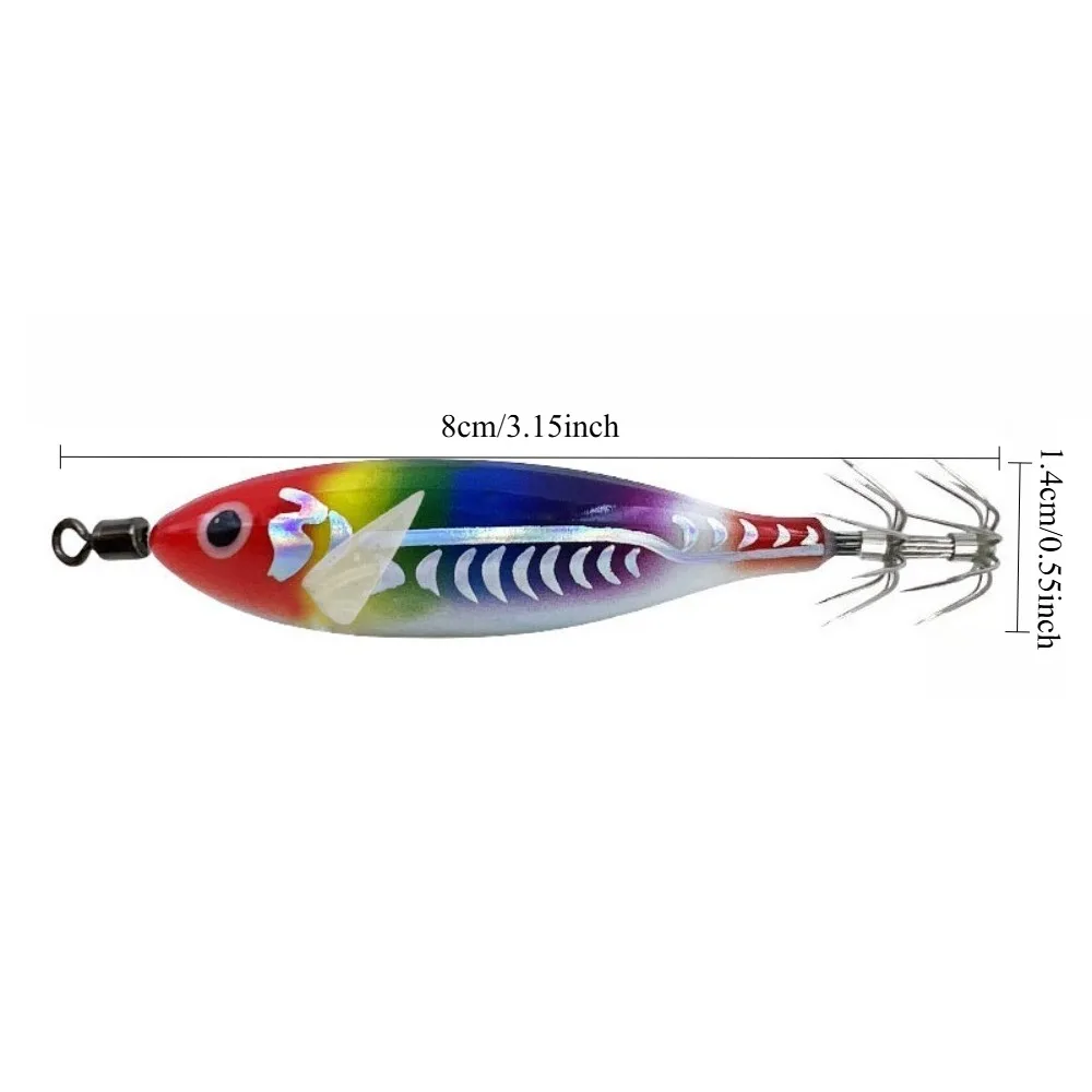 Cebo Placa Calamar Ackibbik 8 cm 5,7g – Madera Glow para Pulpo - imagen 3