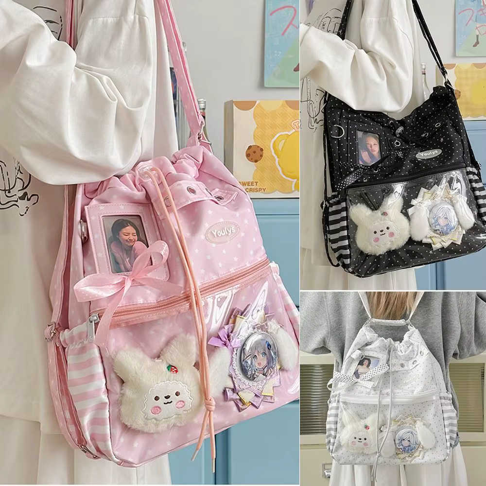 Mochila Ita lunares bolsillo transparente gran capacidad escolar - imagen 2