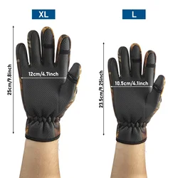 Guantes pesca invierno impermeables camuflaje sin dedos
