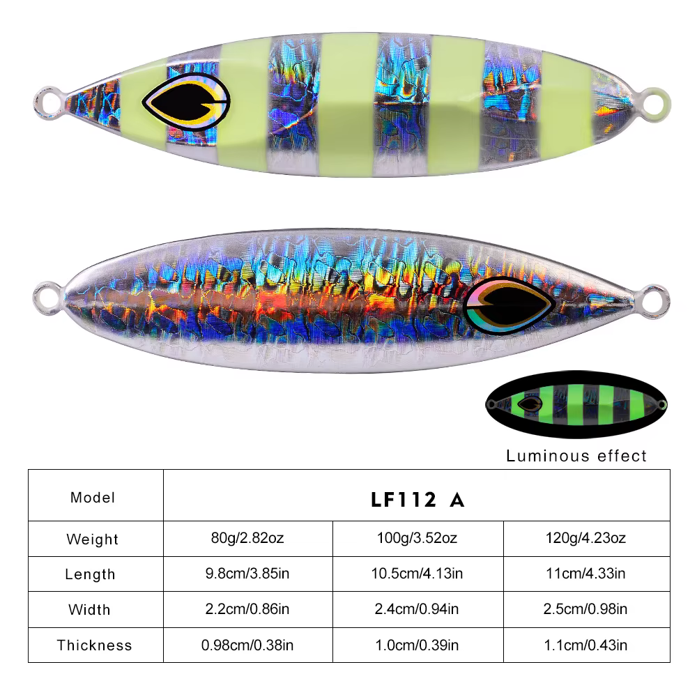 Señuelos Metálicos Slow Jigging Proberos – Cuchara Luminosa - imagen 3