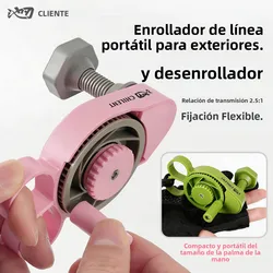 CHILENT Enrollador de línea pesca portátil compacto manual