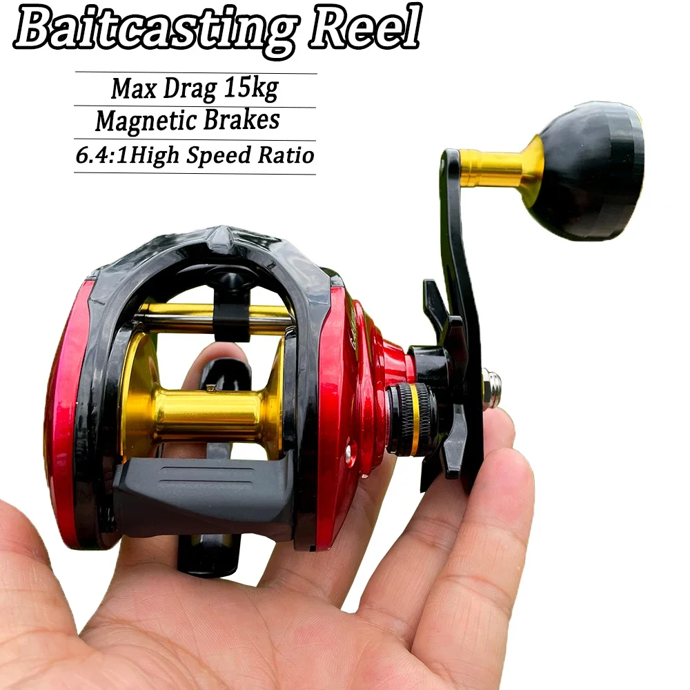 Carrete Baitcasting Super Power ligero juego grande de fundición