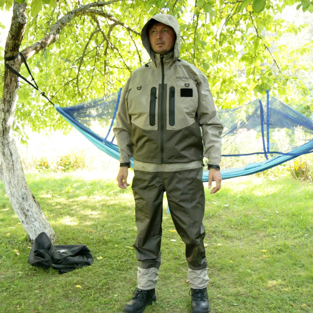 Chaqueta transpirable impermeable ligera para pesca con mosca hombre - imagen 2
