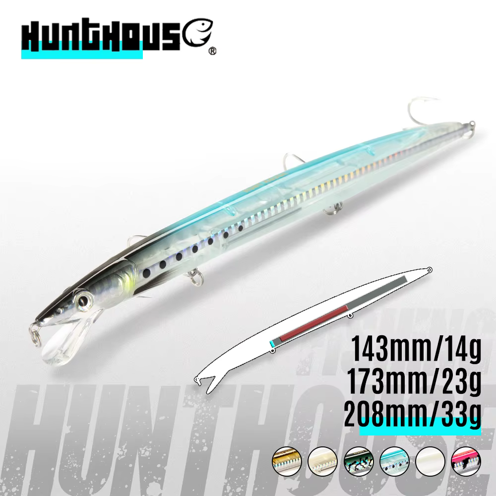 Hunthouse Sandeel Minnow Jerkbait flotante para lubina