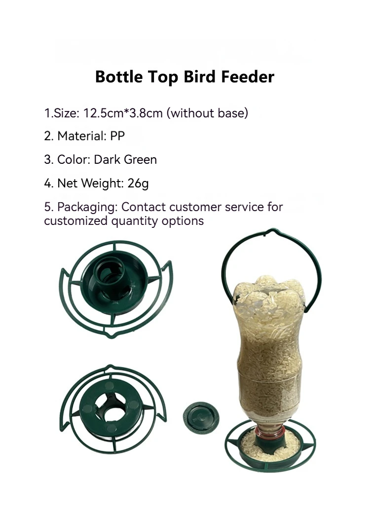 Comedero Colgante Portátil Verde Oscuro para Pájaros - imagen 5