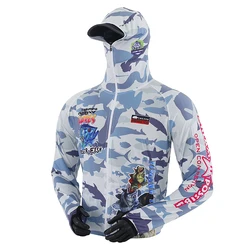 Ropa de pesca camuflaje mar con protección solar para hombre