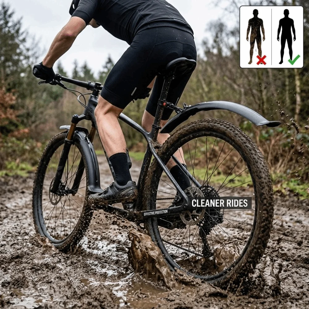 Guardabarros bicicleta MTB desmontaje rápido ultraligero ajustable - imagen 5