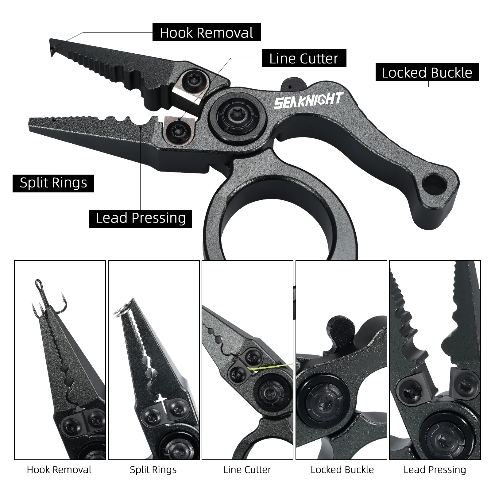 SeaKnight Mini Alicates de pesca – Cuerpo aluminio y corte tungsteno - imagen 5