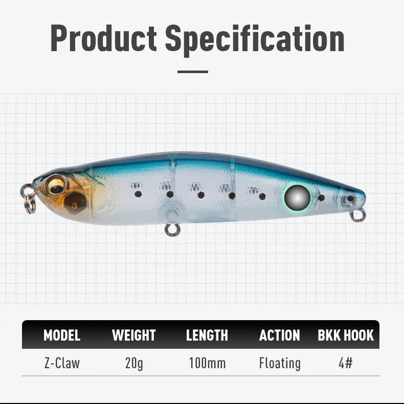 Cuerpo y acabado de señuelo topwater