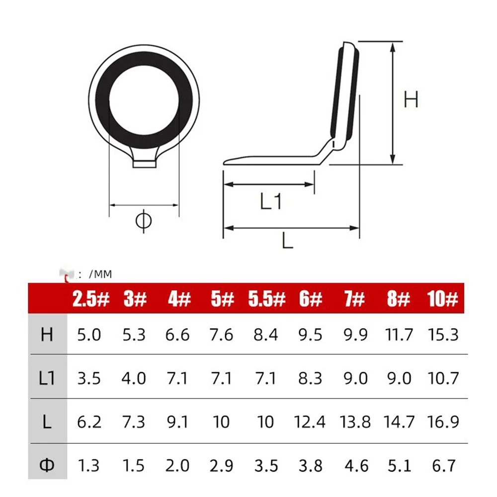 Kit punteras ovaladas acero inoxidable para reparación cañas de pescar - imagen 2