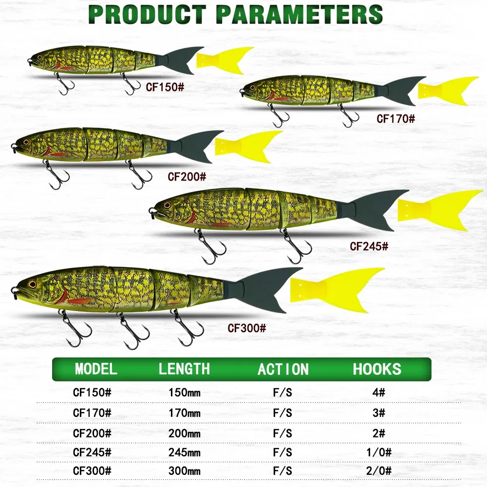 Top Tackle Swimbait articulado – Señuelo flotante gigante - imagen 2