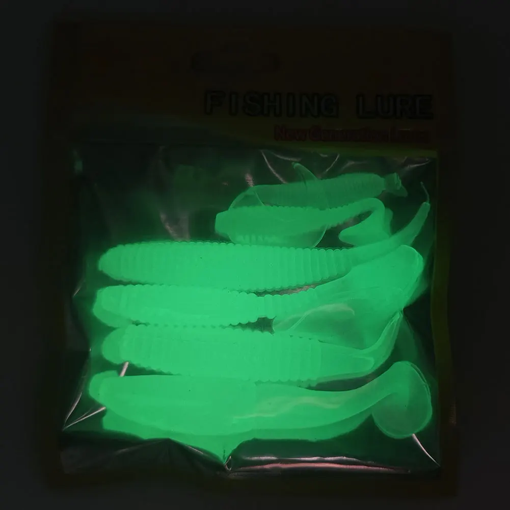 Señuelo vinilo larva luminosa de una cola para lubina - imagen 4