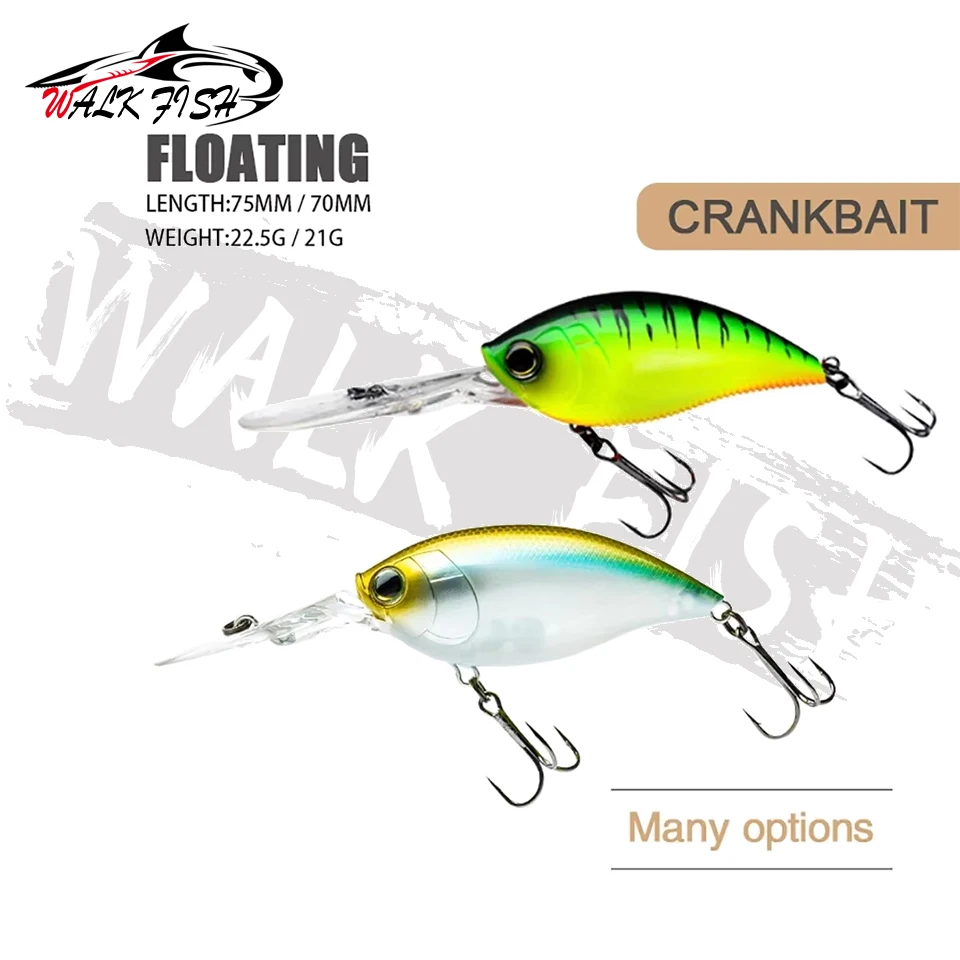 WALK FISH Señuelo crank flotante 70-75 mm para mar y trucha - imagen 4