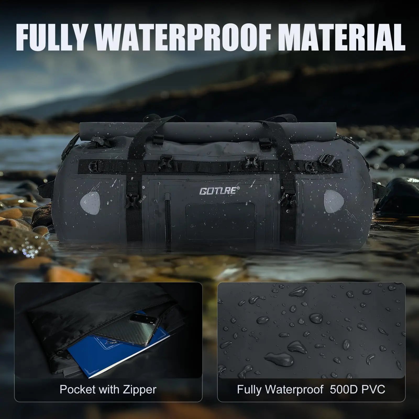 Bolsa de sillín impermeable Goture MOLLE para asiento trasero - imagen 3