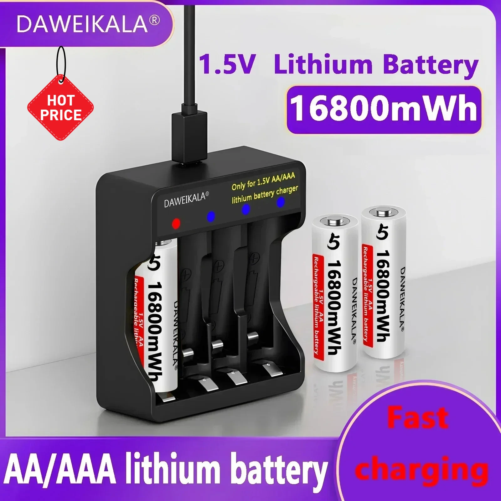 Batería recargable AA 1,5 V para luces y accesorios de pesca - imagen 4