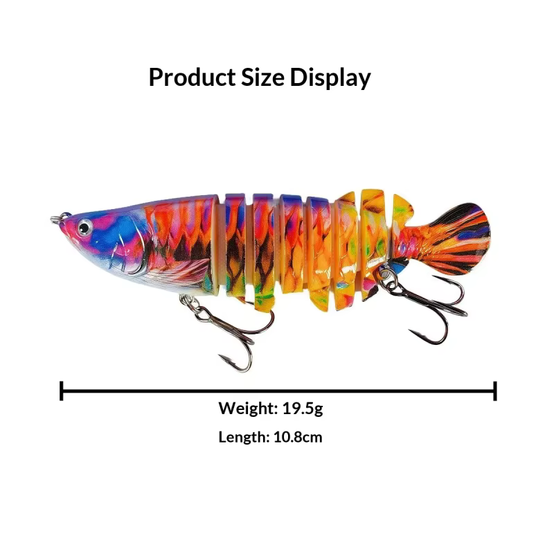 Señuelo articulado con anzuelos triples para pesca 108 mm - imagen 4
