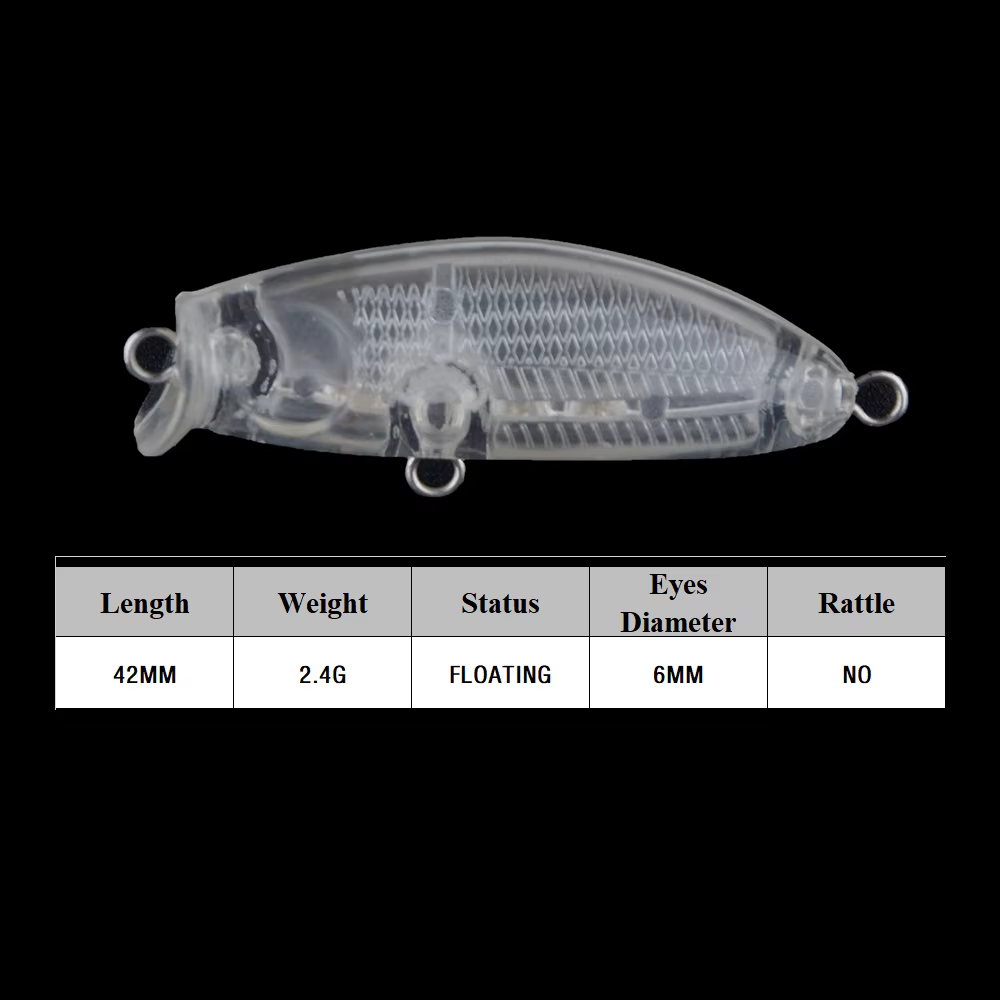 Chan'sHuang Señuelo Minnow 42mm flotante silencioso para montar - imagen 3