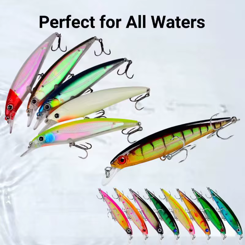 Señuelos Minnow y Crankbait Surtidos Flotantes y Hundidos para Lubina - imagen 4