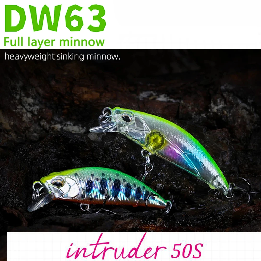 TSURINOYA Crankbait sinking Minnow 50S para trucha, señuelo duro