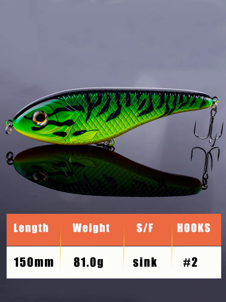 Jerkbait pesado de 150 mm con acción S