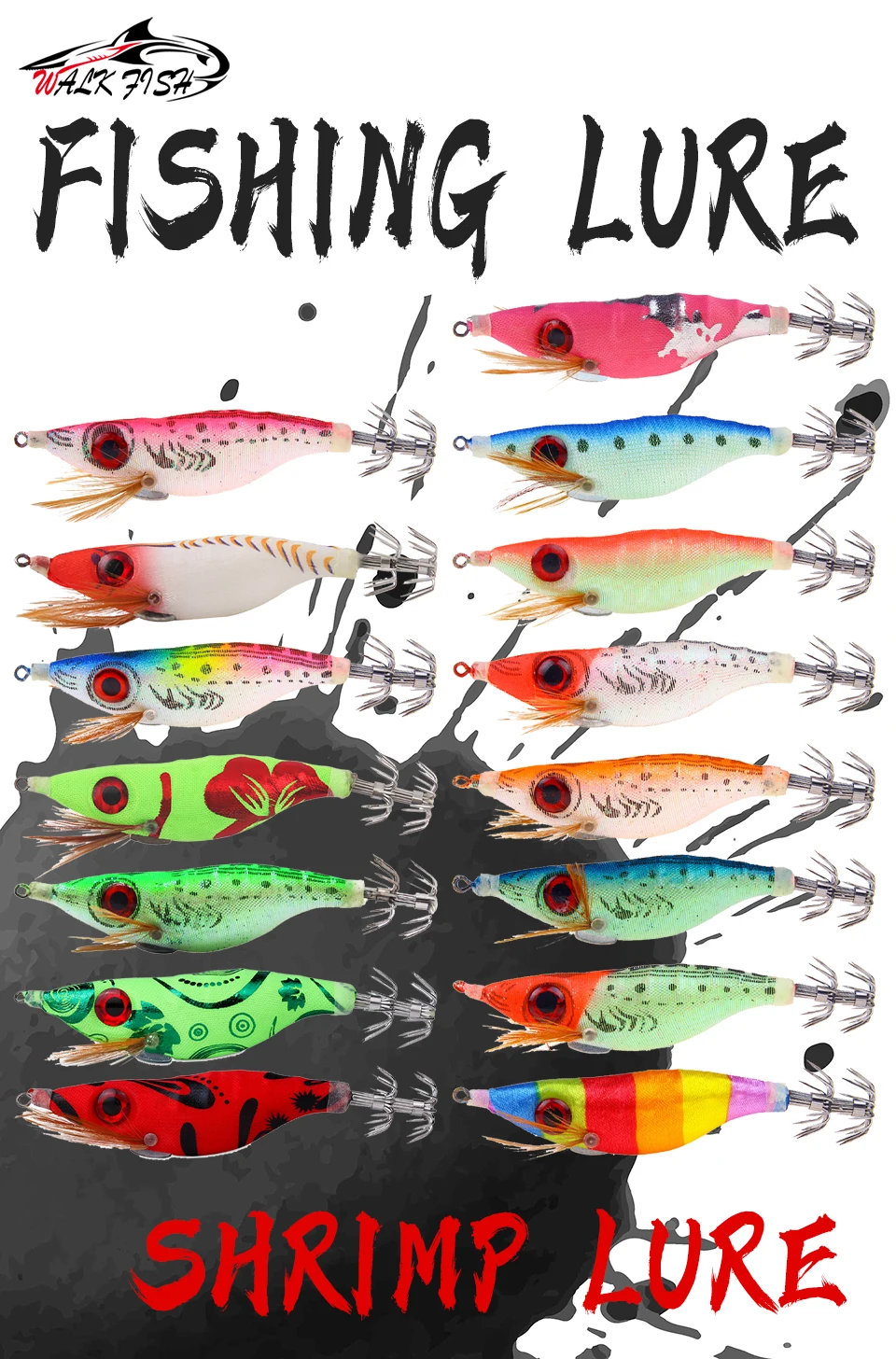 Señuelo WALK FISH con diseño biomimético 3D de calamar