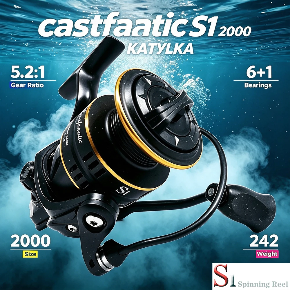 Carrete spinning CASTFANATIC S1 para lucioperca, bobina metálica - imagen 4