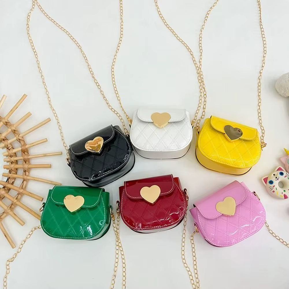 Bolsa Cruzada Impermeable para Niños con Diseño Corazón Durazno - imagen 3