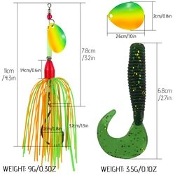Spinnerbaits y vinilos rizados Free Fishre, señuelos con cola rizada