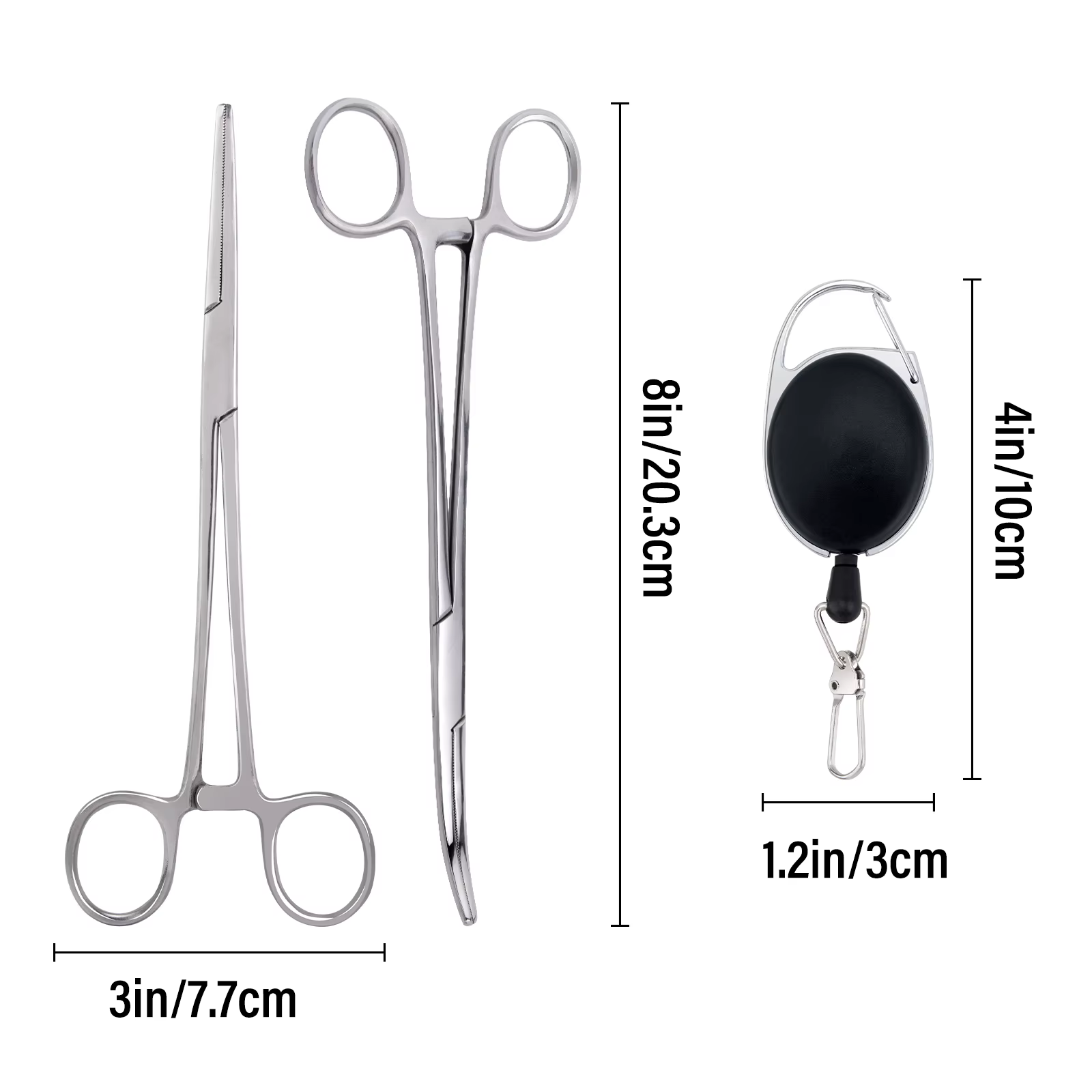 Kit removedor anzuelos alicates acero pesca con cordón retráctil - imagen 2