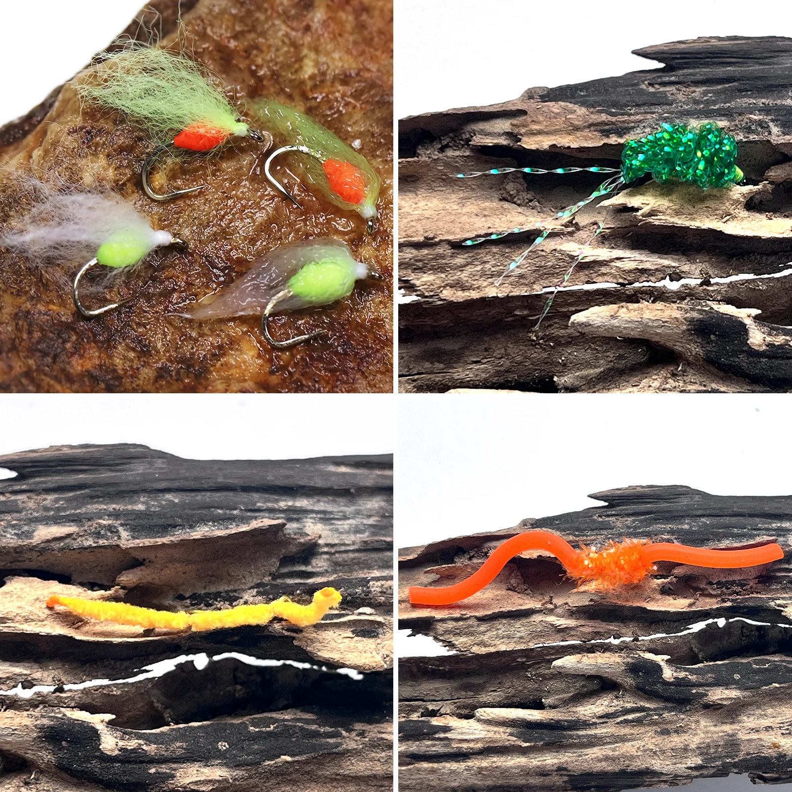 Moscas de pesca FREE FISHER con plumas y ninfa, caja EVA - imagen 2