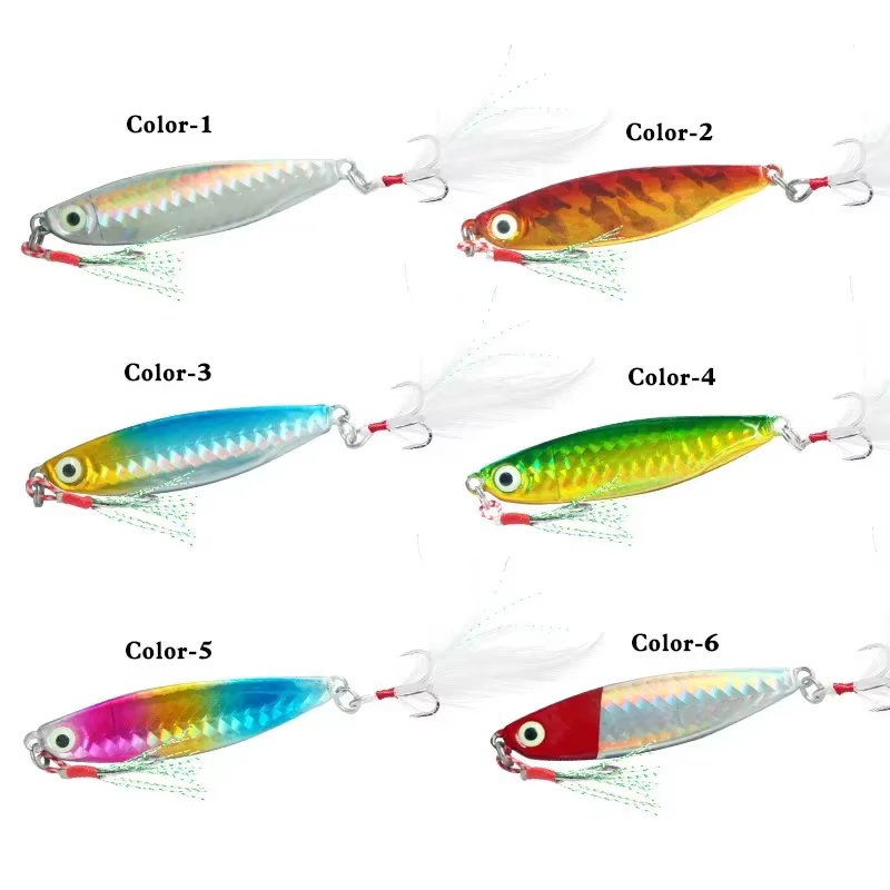 Señuelo Vib con Plumas y Placa de Hierro para Pesca Marina - imagen 4